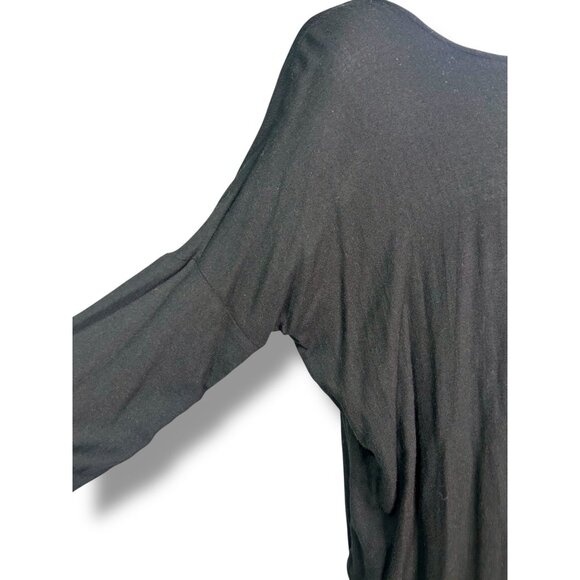 Black Crane Black Cocoon Pleat Back Maxi Dress Pockets lagenlook witchy goth - Picture 6 of 12